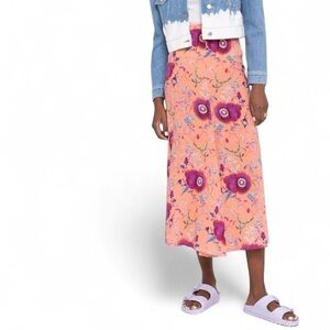 Isabel marant floral print silk long skirt